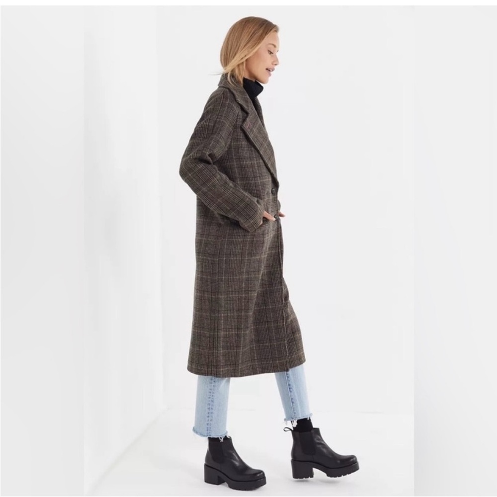 Avec Les Filles Plaid Wool Coat